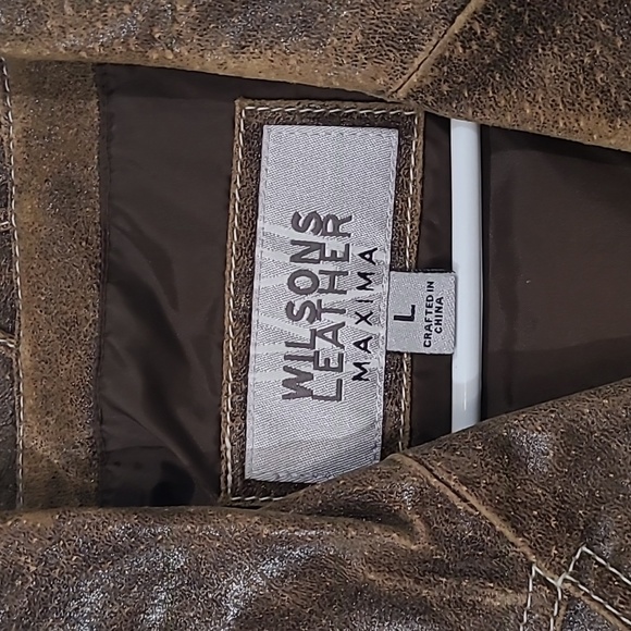 Vintage Wilson Leather Distressed Leather Western Style Blazer Jacket Size Large - Picture 2 of 6